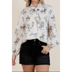 NEW NYLON APPAREL cowboy sheriff top in white